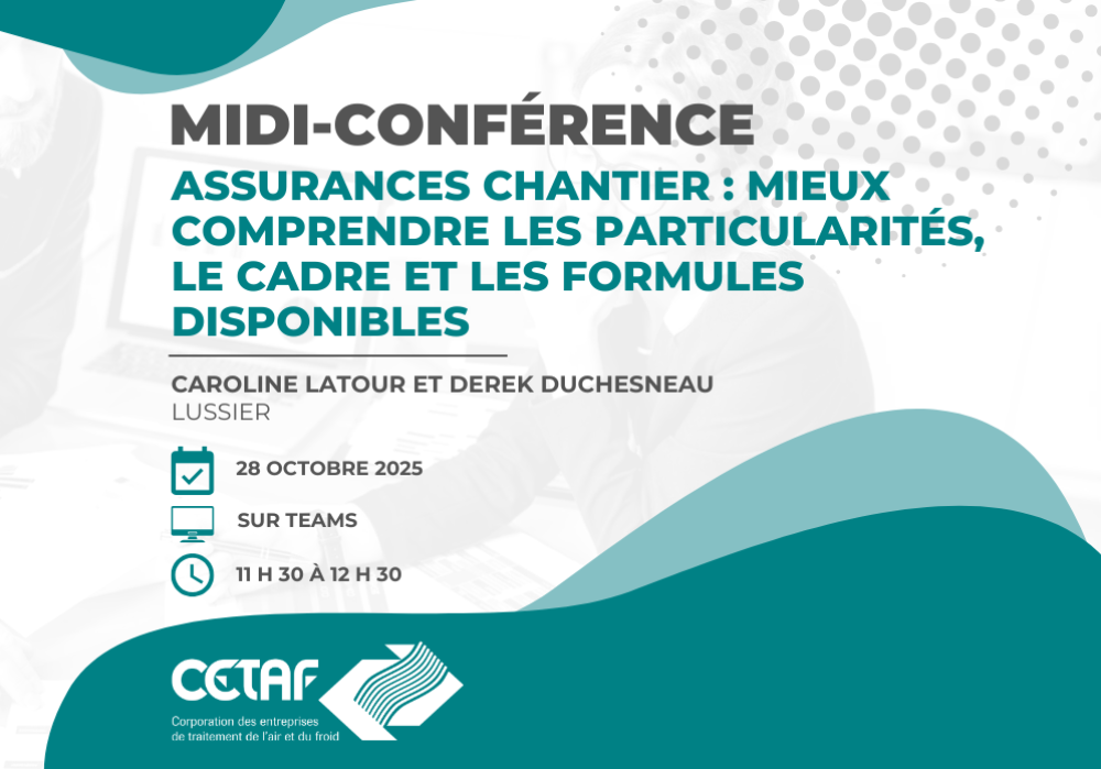 MIDI-CONFÉRENCE | Assurances chantier : mieux comprendre les particularités, le cadre et les formules disponibles