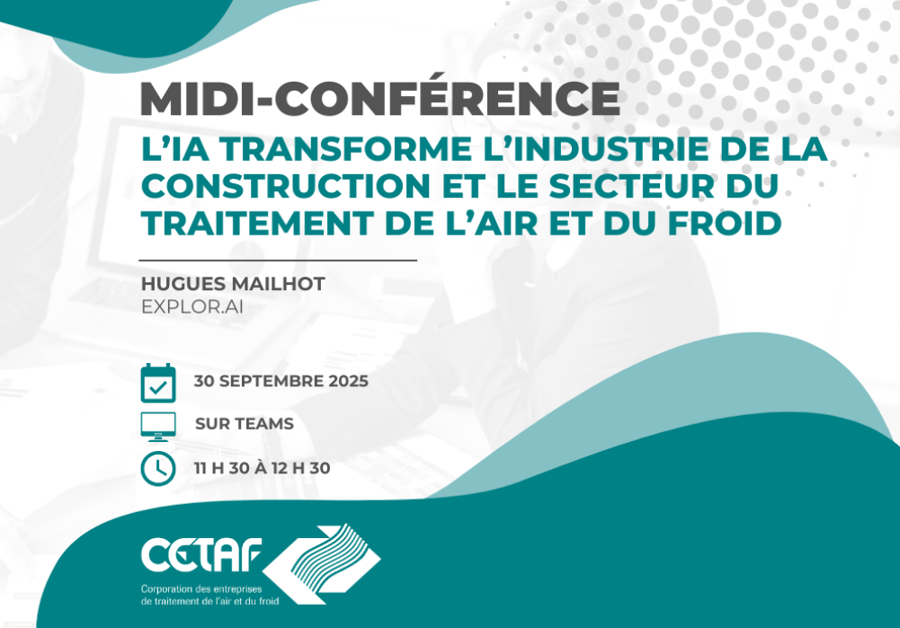 Midi-conférence | L’IA transforme l’industrie de la construction et le secteur du traitement de l’air et du froid