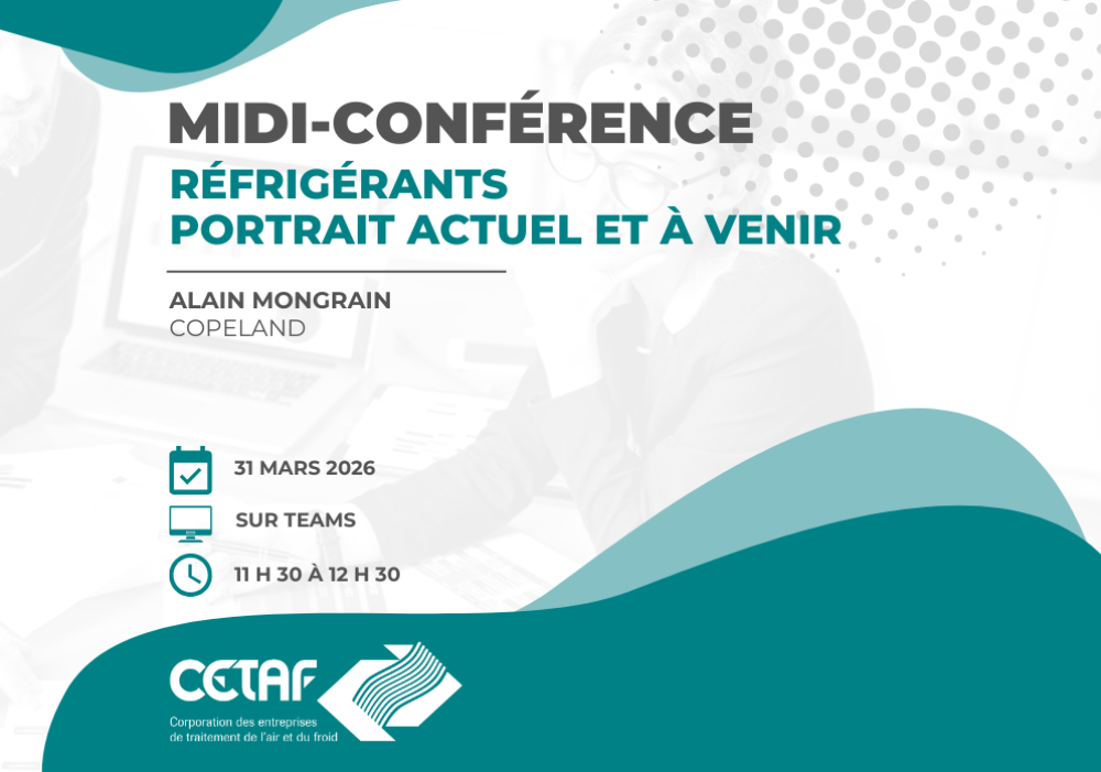 MIDI-CONFÉRENCE | Réfrigérants – Portrait actuel et à venir