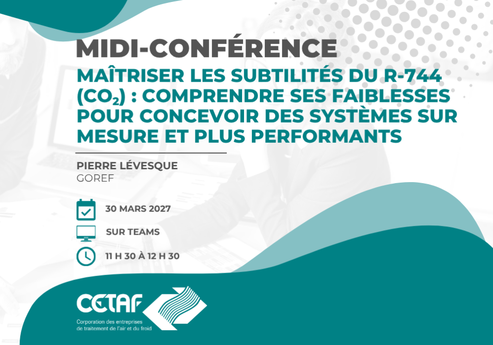 Midi-conférence | Maîtriser les subtilités du R-744 (CO2) : comprendre ses faiblesses pour concevoir des systèmes sur mesure et plus performants